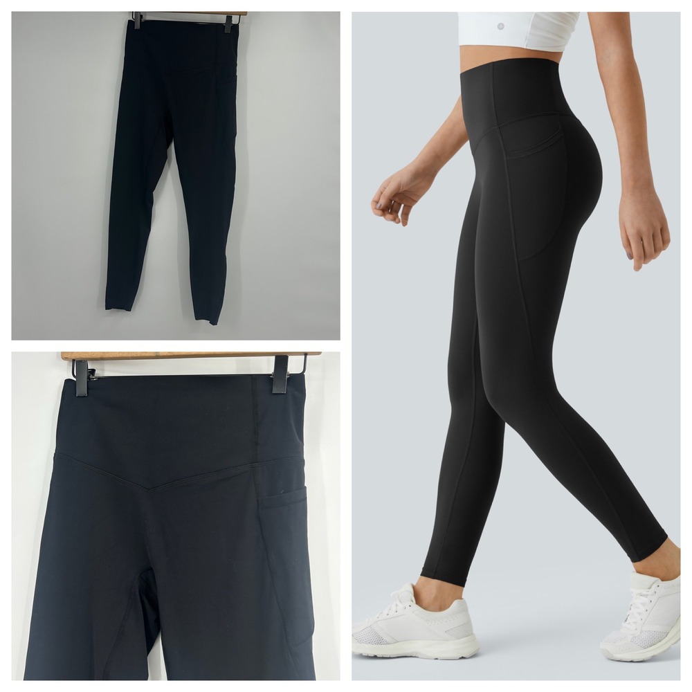 Halara UltraSculpt High Waisted 7/8 Leggings Black Pockets Size M D2517159